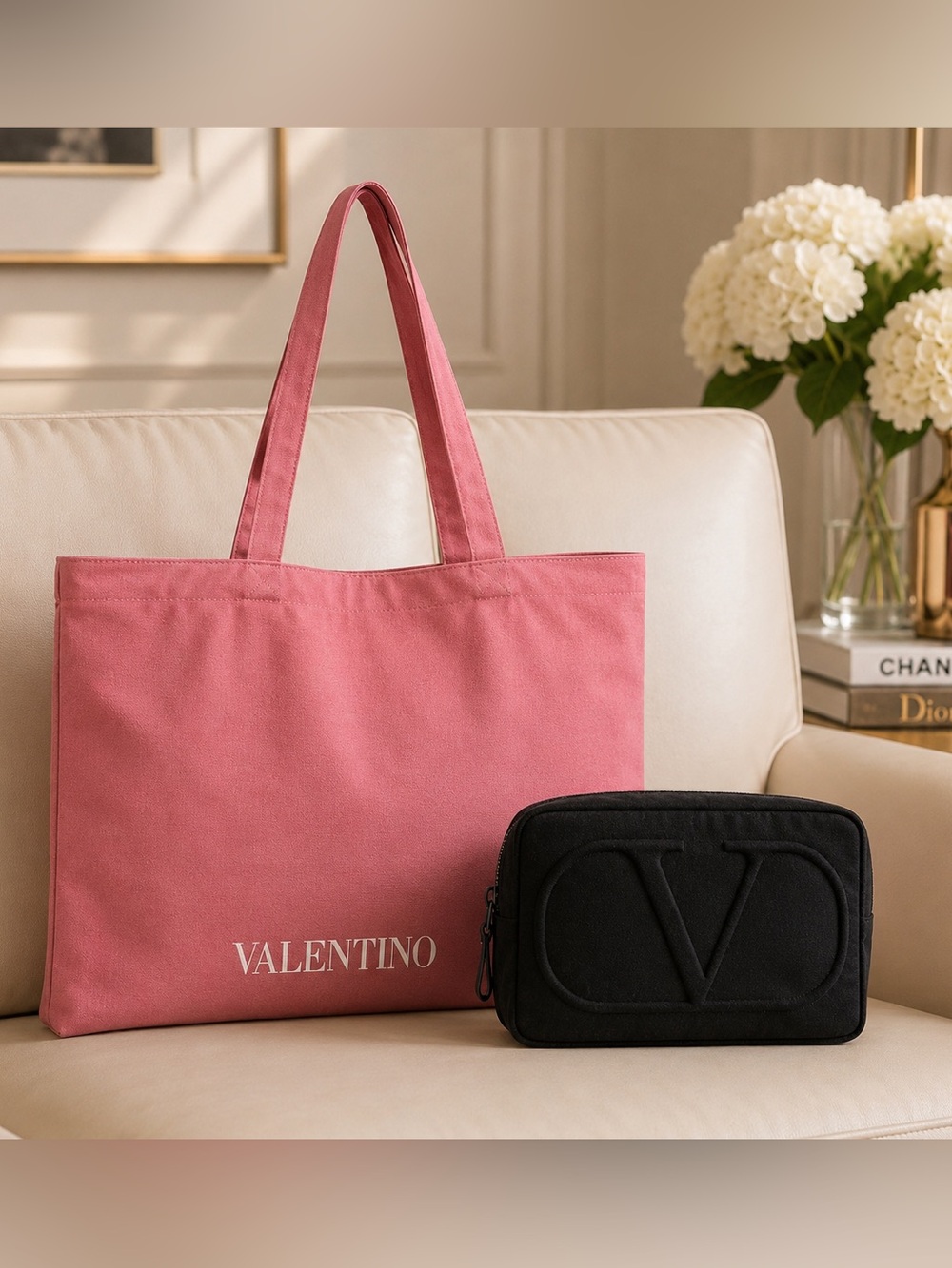 Valentino Tote Bag with Pouch